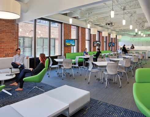 The lobby of Zipcar in Boston.  Photo Credit: Warren Patterson Photography